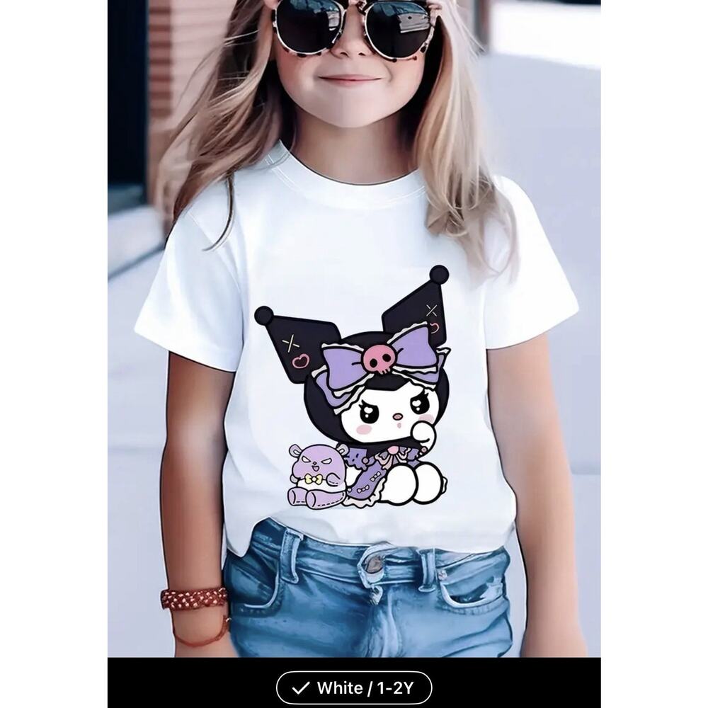 Kuromi Girls Graphic Short Sleeve T-shirt Size 1-2 Years New